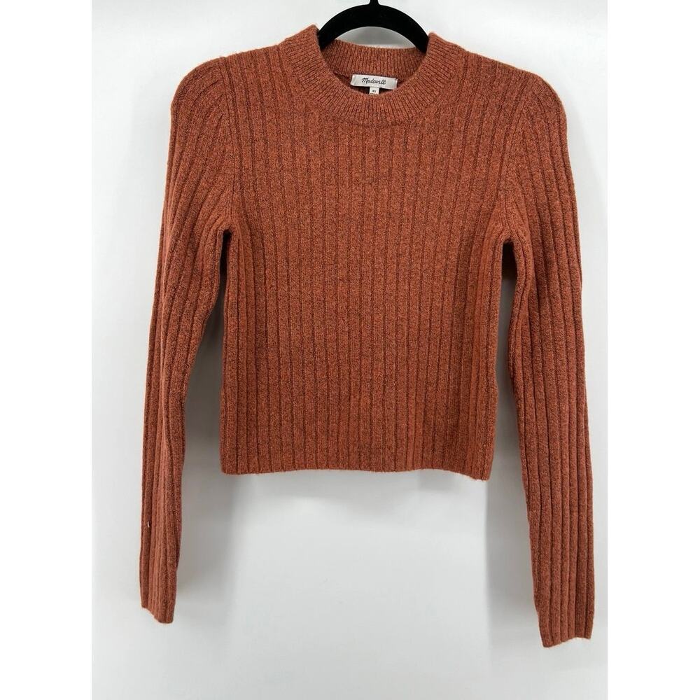 Madewell | Wool Blend Crewneck Sweater Preppy Orange Size XS